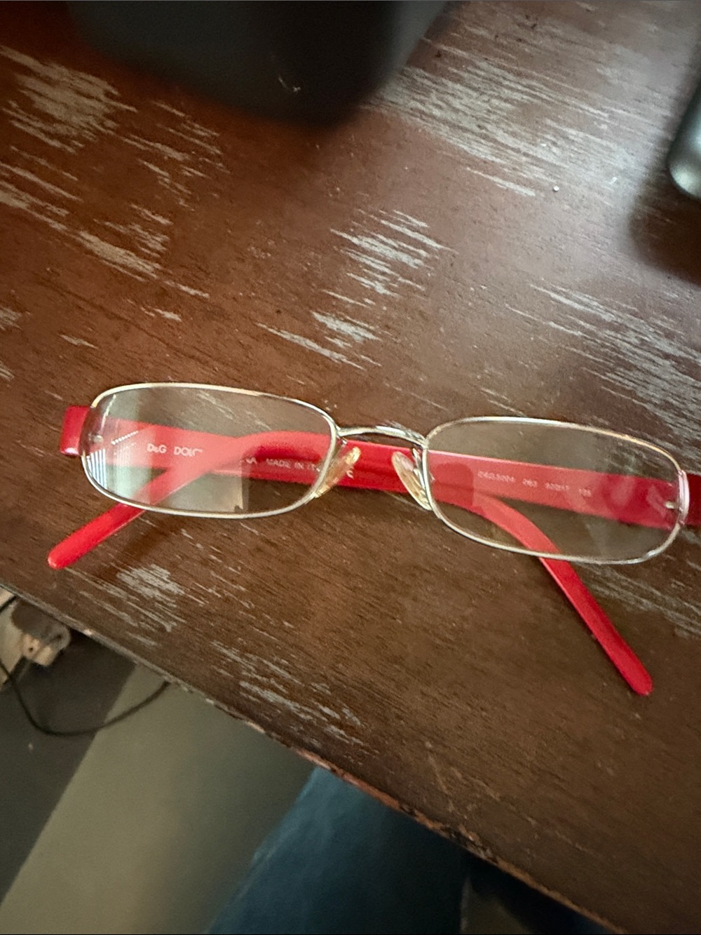 Dolce & Gabbana DG5004 063 Red and silver Rectangular Glasses